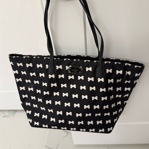 Kate Spade Large Black and White Bow Tote